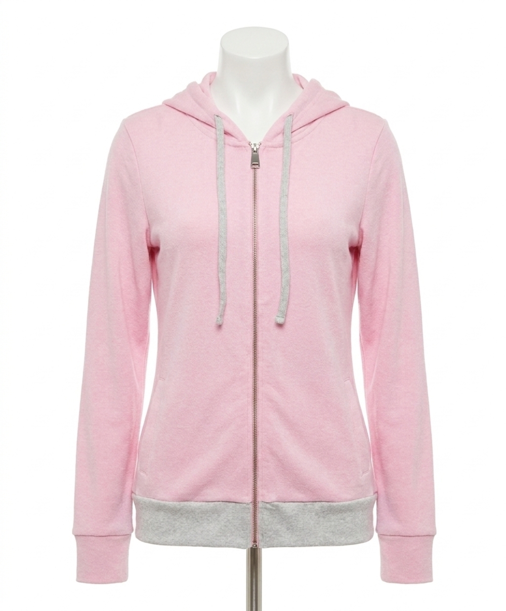 NEW FRENCH KYSS color block hoodie in blush